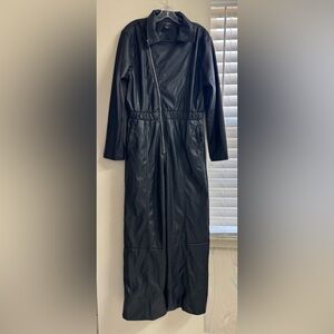 Fashion Nova Black Faux Leather Jumper